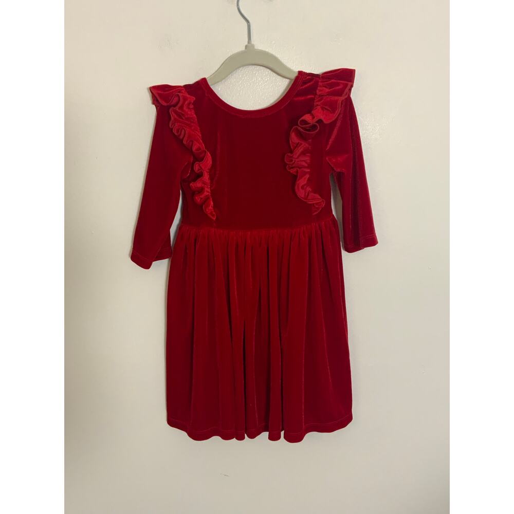 Mila & Rose Ruffle Twirl‎ Dress size 4T Red Velvet